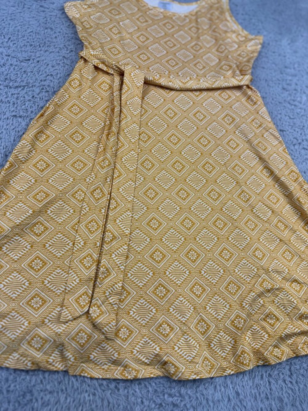 Allthreads Rio Yellow Womens L Diamond Pattern Sleeveless Beach Casual Dress - Picture 11 of 12